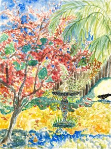 Vista del jardín, 2023 (acuarela) de Deborah Eve Alastra