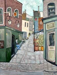 Haunted Pub Hampstead, 2018 (acrílico sobre lienzo) de Deborah Eve Alastra