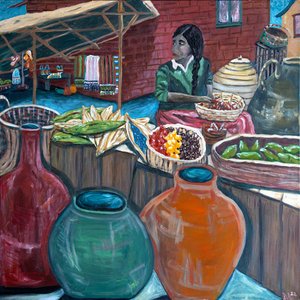Mercado, 2023 (acrílico sobre lienzo) de Deborah Eve Alastra