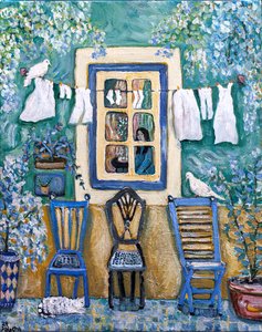 Ventana vieja, 2024 (acrílico sobre lienzo) de Deborah Eve Alastra