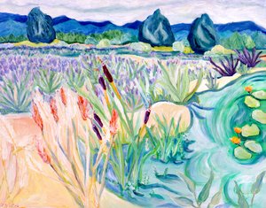 Sauvie Landscape, 2015 (acrílico sobre lienzo) de Deborah Eve Alastra
