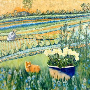 Refugiado en el jardín, 2021 (acrílico sobre lienzo) de Deborah Eve Alastra