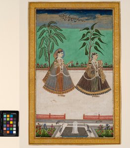 Dos mujeres del harén de Tana Shah de Golconda, c.1800 de Deccani School