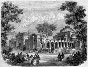 Capilla expiatoria en la plaza Luis XVI en París, grabado según un dibujo de Delannoy, en "L