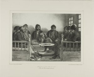 Armenios y tártaros en un café de Denis Auguste Marie Raffet