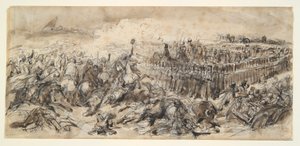Escena de batalla (estudio para la 2.ª caballería ligera que resiste el ataque de los árabes) de Denis Auguste Marie Raffet