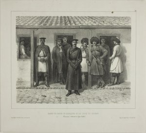 Guardaespaldas cosacos de línea, Kuban, Taman, Détroit de Yéni-Kaleb, 9 de octubre de 1837 de Denis Auguste Marie Raffet
