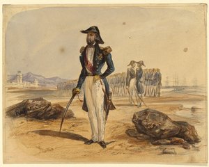 General con tropas al fondo de Denis Auguste Marie Raffet