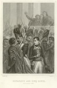 Napoleón Bonaparte rodeado por miembros del Consejo de los Quinientos