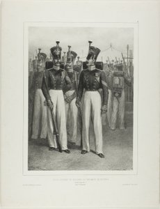 Suboficiales y soldados del Regimiento Volhynie (Guardia Imperial), Campamento Vosnessensk de Denis Auguste Marie Raffet