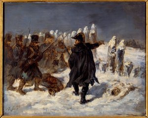 Episodio de la retirada rusa. Guerra Napoleónica (1812). Mariscal Michel Ney (1769 - 1815) en la Reducto de Kovno (1812)