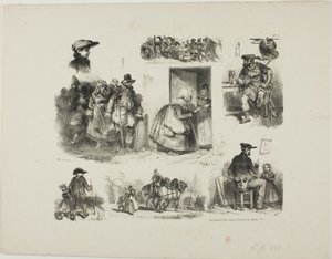 Hoja de bocetos de Denis Auguste Marie Raffet
