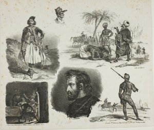 Hoja de bocetos de Denis Auguste Marie Raffet