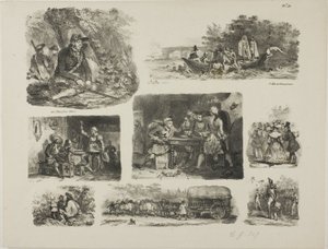 Hoja de bocetos de Denis Auguste Marie Raffet