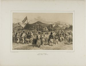 Feria de San Pedro, Giourjevo, Valaquia, 11 de julio de 1837 de Denis Auguste Marie Raffet