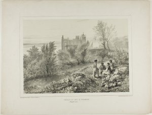 Castillo del Conde Woronzoff, Aloupka, Crimea, 12 de agosto de 1837 de Denis Auguste Marie Raffet