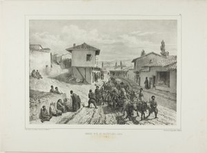La calle principal de Baghtcheh-Saraï, Crimea, 19 de agosto de 1837 de Denis Auguste Marie Raffet