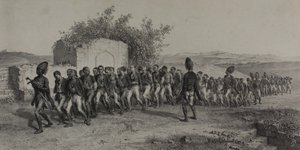 Reclutas turcos cerca de Esmirna, 10 de noviembre de 1837 de Denis Auguste Marie Raffet