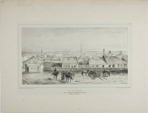 Vista de Yassy tomada desde el balcón del Hotel San Petersburgo, Moldavia, 19 de julio de 1837 de Denis Auguste Marie Raffet