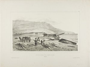 Vista del pueblo y la bahía de Yalta, Crimea, 15 de agosto de 1837 de Denis Auguste Marie Raffet
