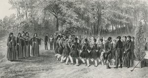 Ronda valaca, realizada por los Tsiganes y bailada por los músicos del Segundo Regimiento en la casa del Príncipe Ghika, Ghospodar, Valaquia, 1839