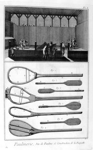 Tenis real y la construcción de raquetas, 1751-1777 de Denis Diderot