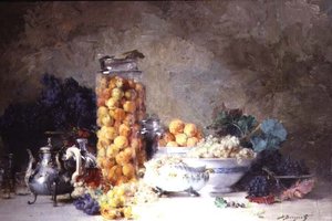 Naturaleza Muerta de Albaricoques y Otras Frutas