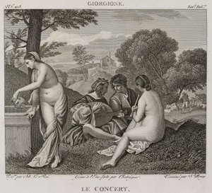 Denis-Sébastien Leroy, Antoine-Claude-François Villerey y Chataigner - El concierto, según Giorgione - 1802-1815 de Denis Sebastien Leroy