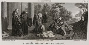 Denis-Sébastien Leroy, Antoine-Claude-François Villerey et Coiny - San Benito resucitando a un niño, según Louis de Silvestre - 1802-1815 de Denis Sebastien Leroy