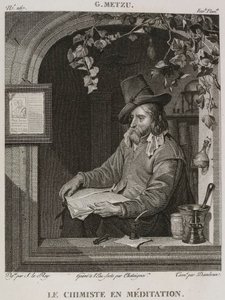 Denis-Sébastien Leroy, Chataigner y Dambrun - El químico en meditación, según Gabriel Metsu - 1802-1815 de Denis Sebastien Leroy