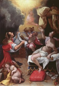 Danae (óleo sobre lienzo) de Denys Calvaert or Calvart