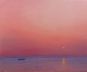 Amanecer rosado en el Ganges