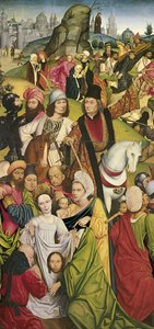 Santa Verónica y un grupo de caballeros de Derick Baegert