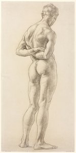 Estudio de una figura masculina, c.1906-07 (tiza negra sobre papel)