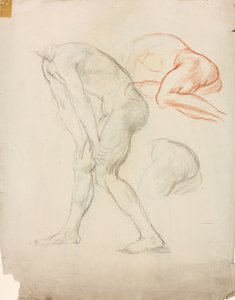 Estudios de una figura agazapada