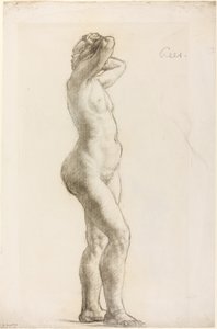 Estudio de una figura femenina, c.1906-07 (tiza negra sobre papel)