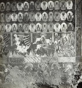 Los mil budas y nidāna de la Dama Sumati, Cueva 275, pared norte, Cuevas de Dunhuang, China, Foto 1275/1 (86) de Desmond Parsons