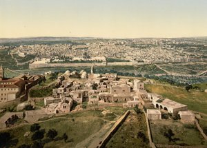 Vista general, Jerusalén, Tierra Santa, c.1890-c.1900 (impresión fotocromática) de Detroit Photographic Co.