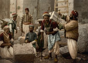 Canteros, Jerusalén, c.1890-c.1900 (impresión fotocromática) de Detroit Photographic Co.