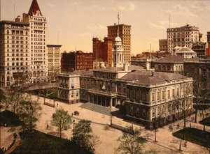 Ayuntamiento, Nueva York, EE.UU., c.1900