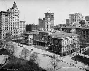 Ayuntamiento y Parque, Nueva York, c.1900 de Detroit Publishing Co.
