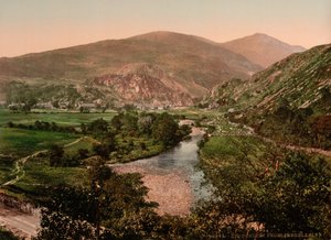 Desde Aberglasyn, Beddgelert, Gales, c.1890-1900 (impresión fotocroma)