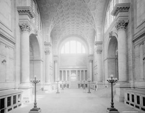 Sala de espera principal, estación de Pensilvania, Nueva York, c.1910