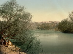 Lugar del bautismo, río Jordán, Tierra Santa, c.1890-1900 (impresión fotocroma)