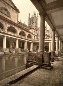 Roman Baths and Abbey, Bath, c.1890-1900 (impresión fotocroma)