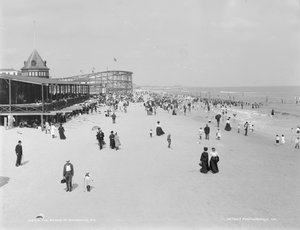 La playa en Rockaway, Nueva York, 1900-06
