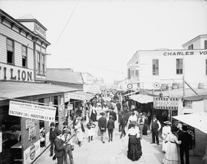 El Bowery mirando al este, Rockaway, Nueva York de Detroit Publishing Co.