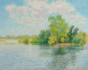River Island, 2017 (pastel sobre papel) de Diana Jahns