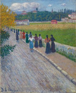 Saliendo de la fábrica, 1902 de Diario or Dario de Regoyos y Valdes