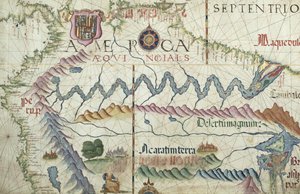 Norte de América del Sur, detalle de un atlas mundial, 1565 de Diego Homem